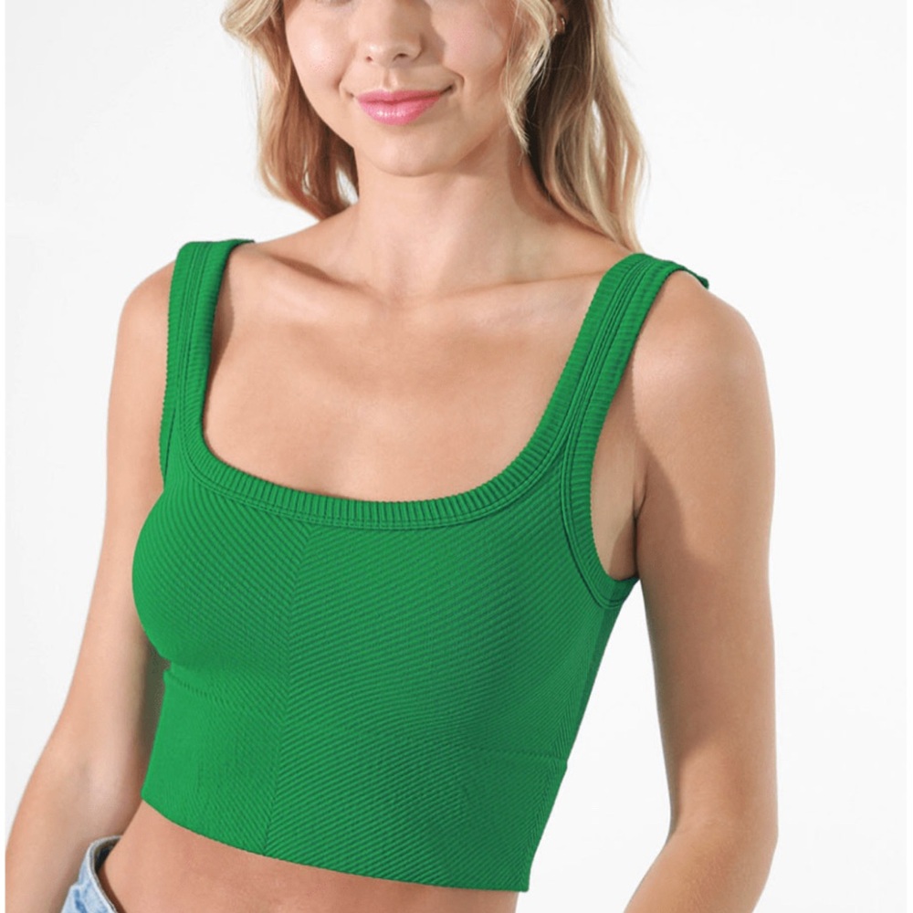 NIKIBIKI Jolly Green Cropped Chevron Tank